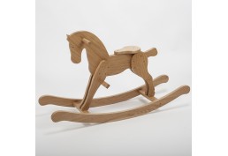 Cheval à bascule en bois massif huilé (chêne)