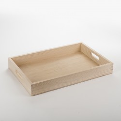 Plateau de service 45 x30 cm bois brut