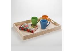 Grand plateau de service 55 x 37 cm bois brut