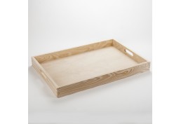 Grand plateau de service 55 x 37 cm bois brut