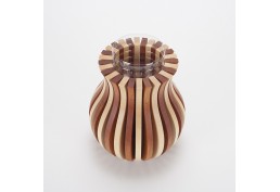 Vase Cache Cache bois classique bicolore