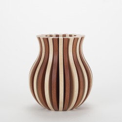 Vase Cache Cache bois classique bicolore