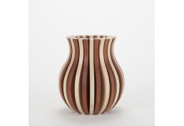 Vase Cache Cache bois classique bicolore