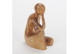 Statuette Pensive en bois (15 cm)