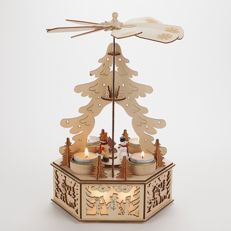 Pyramide de Noël mobile en bois