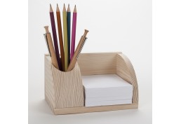 Petit organisateur de bureau en bois brut