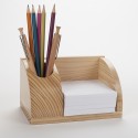 Petit organisateur de bureau en bois verni