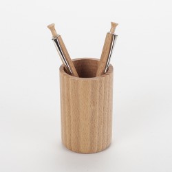 Lot pot à crayons, stylo et porte-mine en bois