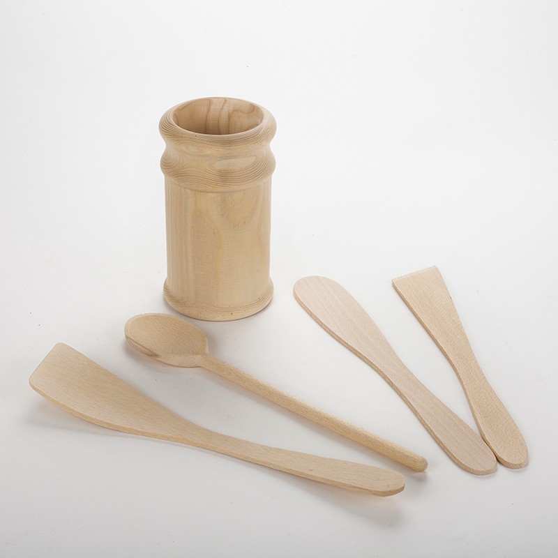 Lot Pot Et Ustensiles De Cuisine En Bois