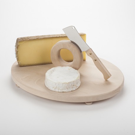 Plateau à fromage en hêtre et couperet