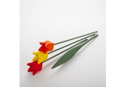 Bouquet tulipes en bois 3 fleurs