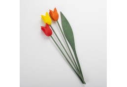 Bouquet tulipes en bois 3 fleurs