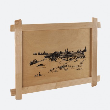Grand tableau sérigraphié ferme comtoise 59 x 41 cm Grand tableau sérigraphié ferme comtoise 59 x 41 cm