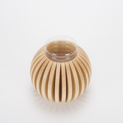 Vase Cache Cache bois boule frêne H 15 x diamètre 18 cm