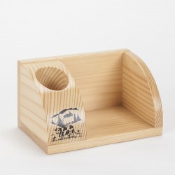 Petit organisateur de bureau en bois à motif