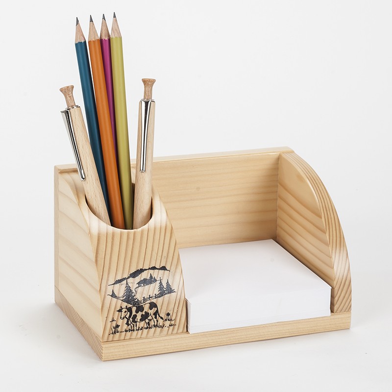 Petit organisateur de bureau en bois à motif