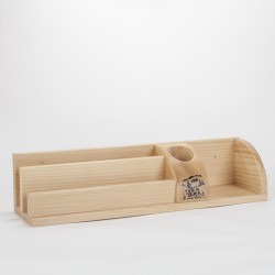 Petit organisateur de bureau en bois à motif