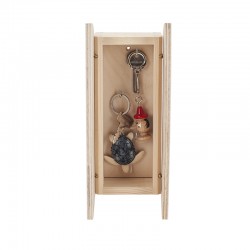 Petite armoire à clefs classique bois brut