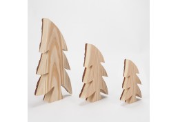 Lot de 3 sapin bois & écorce asymétrique (21, 30, 40 cm)