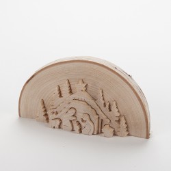 Crèche demi tronc d'arbre (18,5 cm)