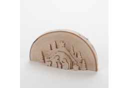 Crèche demi tronc d'arbre (18,5 cm)