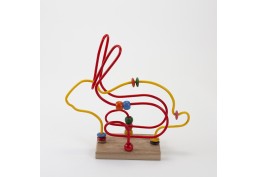 Boulier Lapin coloré avec socle en bois fabrication française