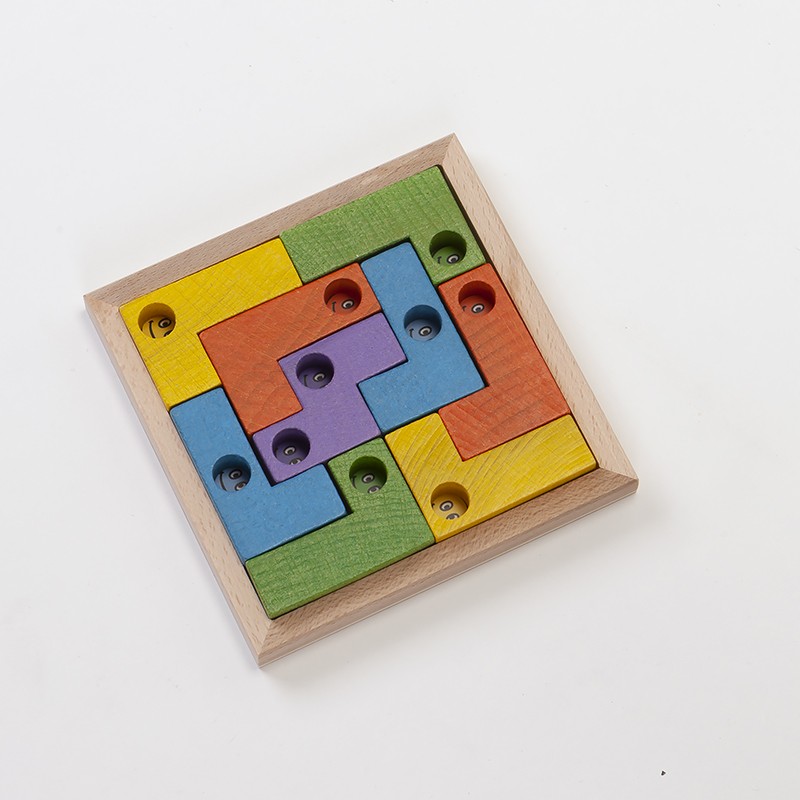 Coincidix junior en bois coloré avec cadre naturel