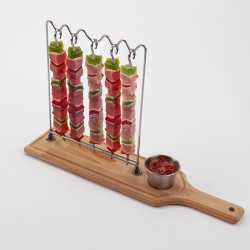 Support 5 brochettes hêtre huilé