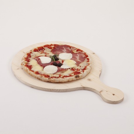 Planche à pizza/brunch, bois brut 48 x 34 cm