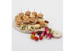 Planche petite en bois pour brunch, mini pizzas ou mini tartes