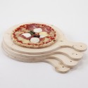 Ensemble 4 planches en bois avec pizza, fabriqué en France