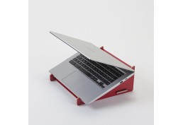 Support pour ordinateur portable rouge en bois