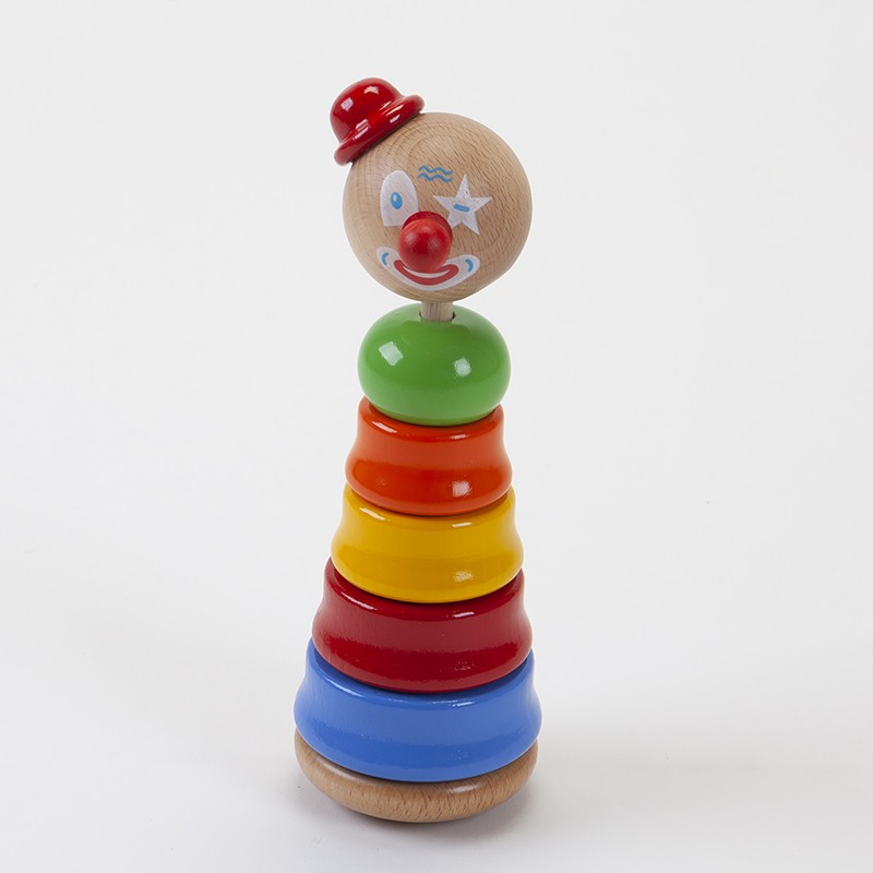 Culbuto clown empilable en bois