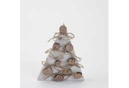 Sapin blanc et rondins 35 cm en bois