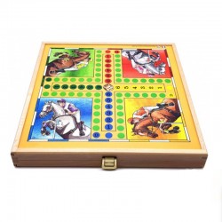 Coffret 4 jeux, oies,dada,dames,jaquet