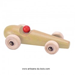 Voiture F1 15 cm en bois naturel