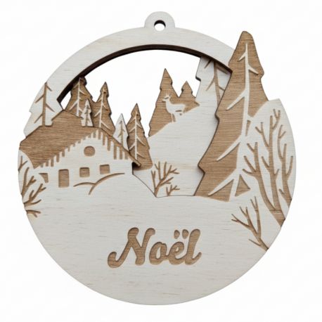 Boule chamois Noël diam 10 cm